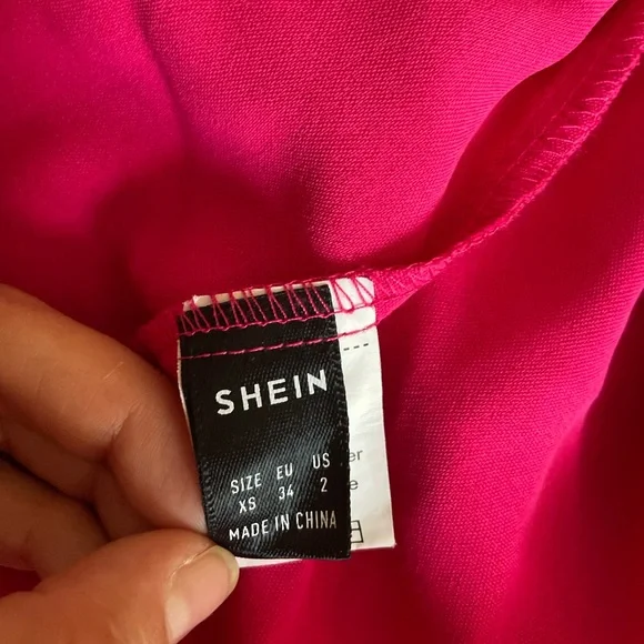 SHEIN Hot Pink V-Neck Dress - Picture 4 of 4